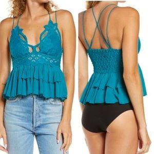 Free People Adella Crochet Lace tiered cami top Size Medium NWT